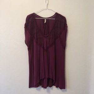 Boho Lace High-low Tunic  Shirt